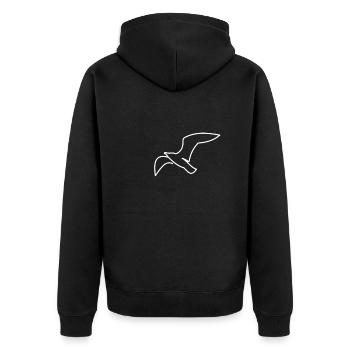 Maritime Seagull - Unisex Premium Organic Zip Hoodie - black - Back - Nico (187cm)