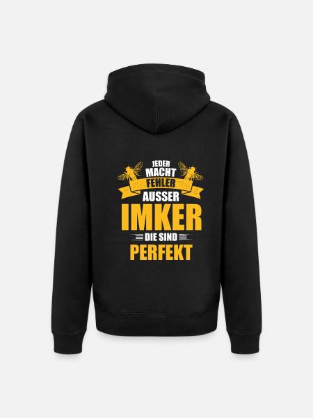 Imker Bienen - Unisex Premium Bio Zip Hoodie - Schwarz
