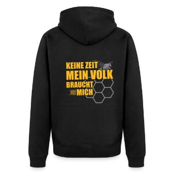 Imker Bienen - Unisex Premium Bio Zip Hoodie - Schwarz - Hinten - Nico (187cm)