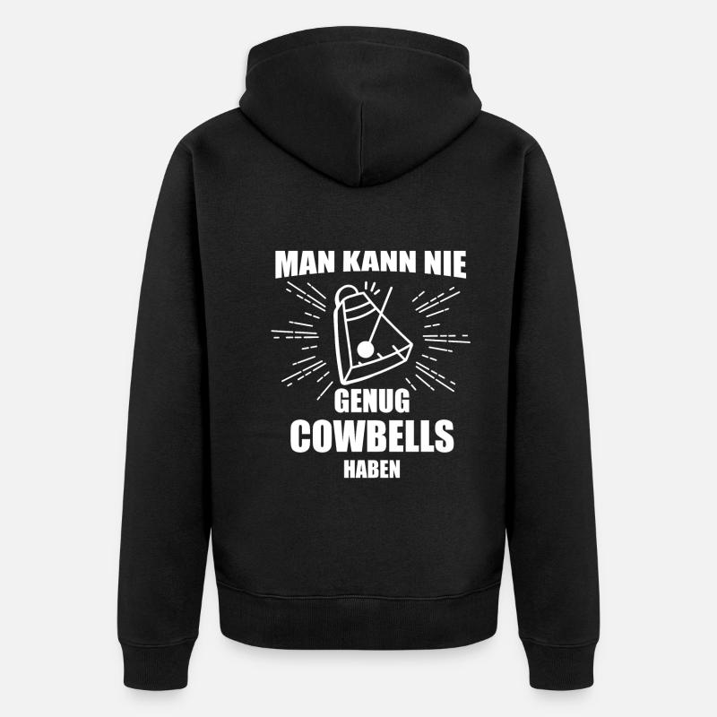 Schlagzeuger Cowbell Drummer - Unisex Premium Bio Zip Hoodie - Schwarz