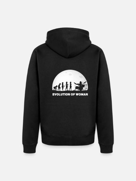 Schlagzeuger Evolution Drummer - Unisex Premium Organic Zip Hoodie - black