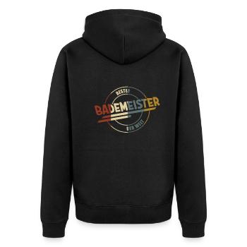 Bademeister Rettungsschwimmer Schwimmmeister - Unisex Premium Bio Zip Hoodie - Schwarz - Hinten - Nico (187cm)
