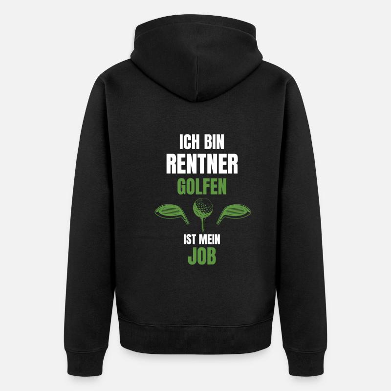Golf Golfer Rentner Ruhestand - Unisex Premium Bio Zip Hoodie - Schwarz