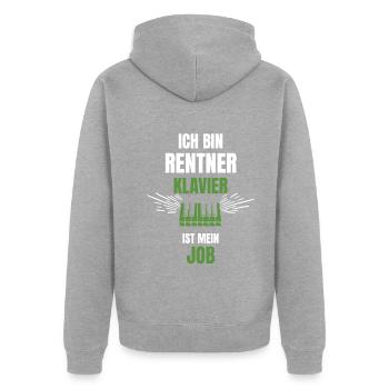 Klavier Komponist Rentner Ruhestand - Unisex Premium Bio Zip Hoodie - Grau meliert - Hinten - Nico (187cm)