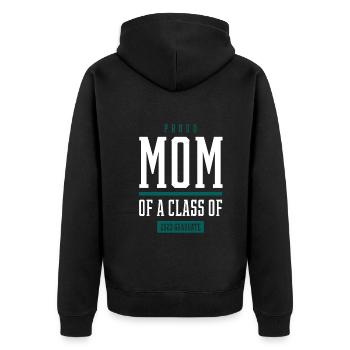 Proud Mom of A Class of 2023 Graduate Gift Senior - Unisex Premium Organic Zip Hoodie - black - Back - Nico (187cm)