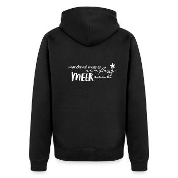 Anker Maritime Meer Segeln - Unisex Premium Bio Zip Hoodie - Schwarz - Hinten - Nico (187cm)