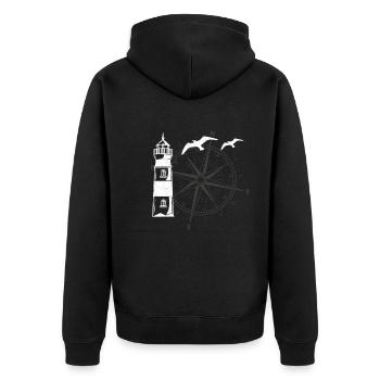 Anchor Windrose Maritime Sea Sailing - Veste à capuche bio Premium Unisexe - noir - Dos - Nico (187cm)