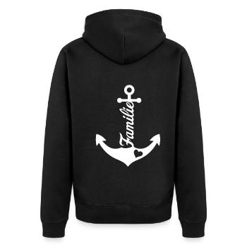Anker Maritime Meer Segeln - Unisex Premium Bio Zip Hoodie - Schwarz - Hinten - Nico (187cm)