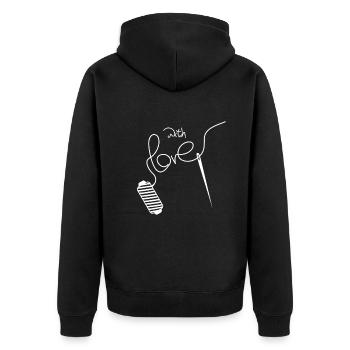 Seamstress Sewing Seamstress - Unisex Premium Organic Zip Hoodie - black - Back - Nico (187cm)