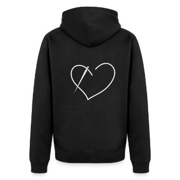 Seamstress Sewing Seamstress - Unisex Premium Organic Zip Hoodie - black - Back - Nico (187cm)
