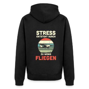 Modellflugzeug Modellflieger Modellbau Flugzeug - Unisex Premium Bio Zip Hoodie - Schwarz - Hinten - Nico (187cm)