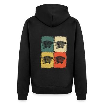 Accordion Styrian Harmonica Accordion - Unisex Premium Organic Zip Hoodie - black - Back - Nico (187cm)