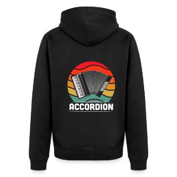 Accordion Styrian Harmonica Accordion - Unisex Premium Organic Zip Hoodie - black - Back - Nico (187cm)