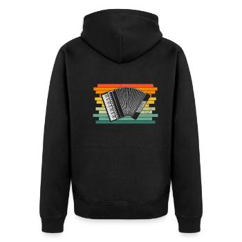 Accordion Styrian Harmonica Accordion - Unisex Premium Organic Zip Hoodie - black - Back - Nico (187cm)