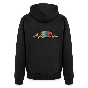 Accordion Styrian Harmonica Accordion - Unisex Premium Organic Zip Hoodie - black - Back - Nico (187cm)