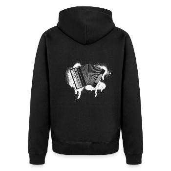 Accordion Styrian Harmonica Accordion - Unisex Premium Organic Zip Hoodie - black - Back - Nico (187cm)