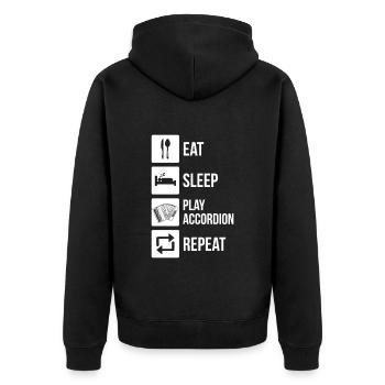 Accordion Styrian Harmonica Accordion - Unisex Premium Organic Zip Hoodie - black - Back - Nico (187cm)