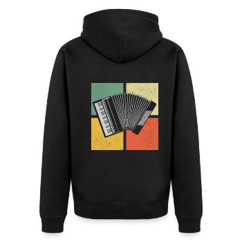 Accordion Styrian Harmonica Accordion - Unisex Premium Organic Zip Hoodie - black - Back - Nico (187cm)