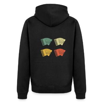 Accordion Styrian Harmonica Accordion - Unisex Premium Organic Zip Hoodie - black - Back - Nico (187cm)
