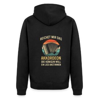 Ziehharmonika Steirische Harmonika Akkordeon - Unisex Premium Bio Zip Hoodie - Schwarz - Hinten - Nico (187cm)