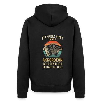 Ziehharmonika Steirische Harmonika Akkordeon - Unisex Premium Bio Zip Hoodie - Schwarz - Hinten - Nico (187cm)