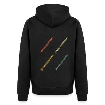 Clarinet Clarinet player Clarinetist - Unisex Premium Organic Zip Hoodie - black - Back - Nico (187cm)