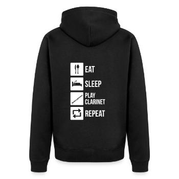 Clarinet Clarinet player Clarinetist - Unisex Premium Organic Zip Hoodie - black - Back - Nico (187cm)
