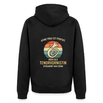Tenorhorn Tenorhornspieler Tenorhornist - Unisex Premium Bio Zip Hoodie - Schwarz - Hinten - Nico (187cm)