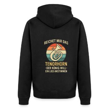Tenorhorn Tenorhornspieler Tenorhornist - Unisex Premium Bio Zip Hoodie - Schwarz - Hinten - Nico (187cm)