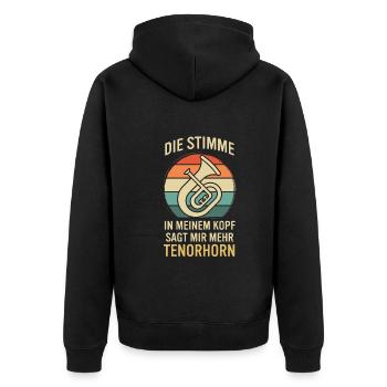 Tenorhorn Tenorhornspieler Tenorhornist - Unisex Premium Bio Zip Hoodie - Schwarz - Hinten - Nico (187cm)