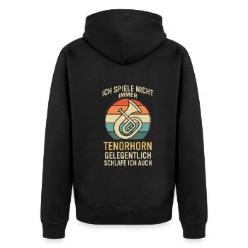 Tenorhorn Tenorhornspieler Tenorhornist - Unisex Premium Bio Zip Hoodie - Schwarz - Hinten - Nico (187cm)