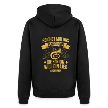 Tenorhorn Tenorhornspieler Tenorhornist - Unisex Premium Bio Zip Hoodie - Schwarz - Hinten - Nico (187cm)