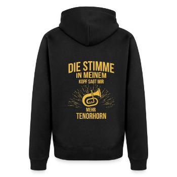 Tenorhorn Tenorhornspieler Tenorhornist - Unisex Premium Bio Zip Hoodie - Schwarz - Hinten - Nico (187cm)