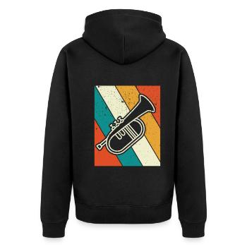 Flugelhorn Flugelhorn player Flugelhorn player - Unisex Premium Organic Zip Hoodie - black - Back - Nico (187cm)