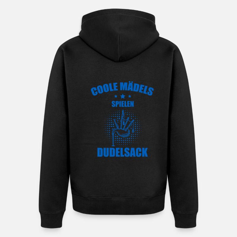 Dudelsack Dudelsackspieler Sackpfeife - Unisex Premium Bio Zip Hoodie - Schwarz