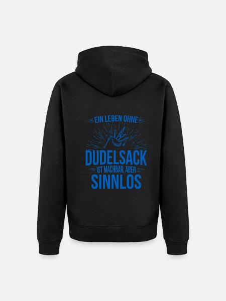Dudelsack Dudelsackspieler Sackpfeife - Unisex Premium Bio Zip Hoodie - Schwarz
