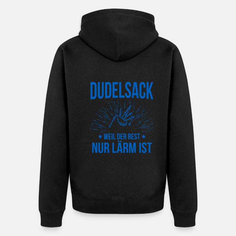Dudelsack Dudelsackspieler Sackpfeife - Unisex Premium Bio Zip Hoodie - Schwarz