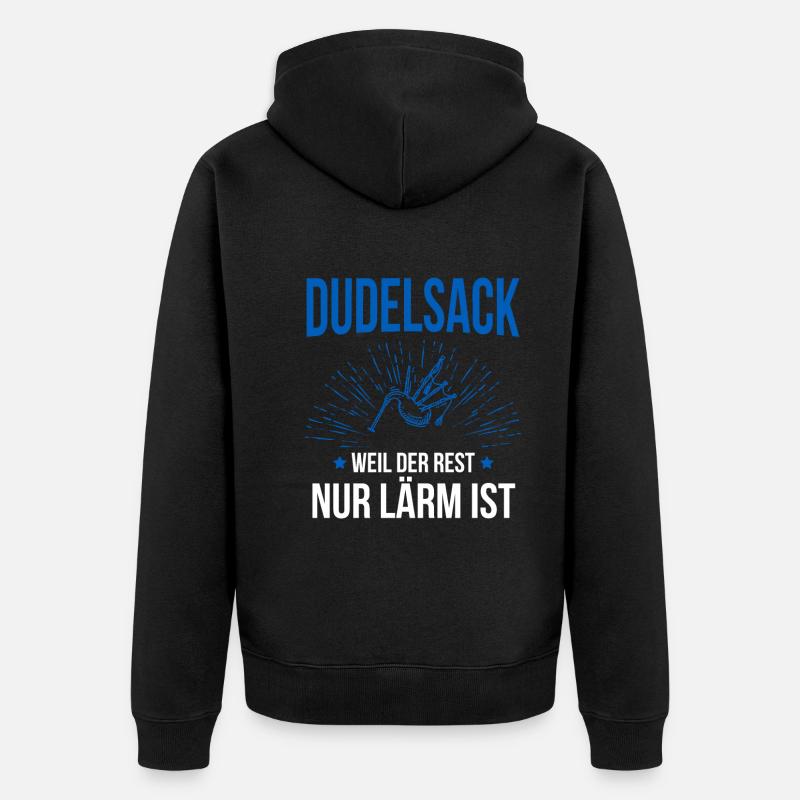 Dudelsack Dudelsackspieler Sackpfeife - Unisex Premium Bio Zip Hoodie - Schwarz