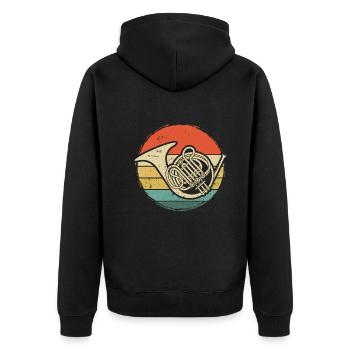 French horn French horn player French hornist - Unisex Premium Organic Zip Hoodie - black - Back - Nico (187cm)