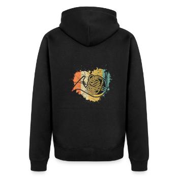 Français corniste Français corniste Français corniste - Veste à capuche bio Premium Unisexe - noir - Dos - Nico (187cm)