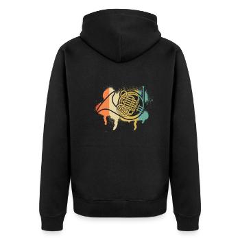 Français corniste Français corniste Français corniste - Veste à capuche bio Premium Unisexe - noir - Dos - Nico (187cm)