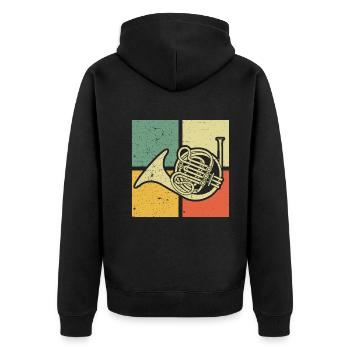 Français corniste Français corniste Français corniste - Veste à capuche bio Premium Unisexe - noir - Dos - Nico (187cm)