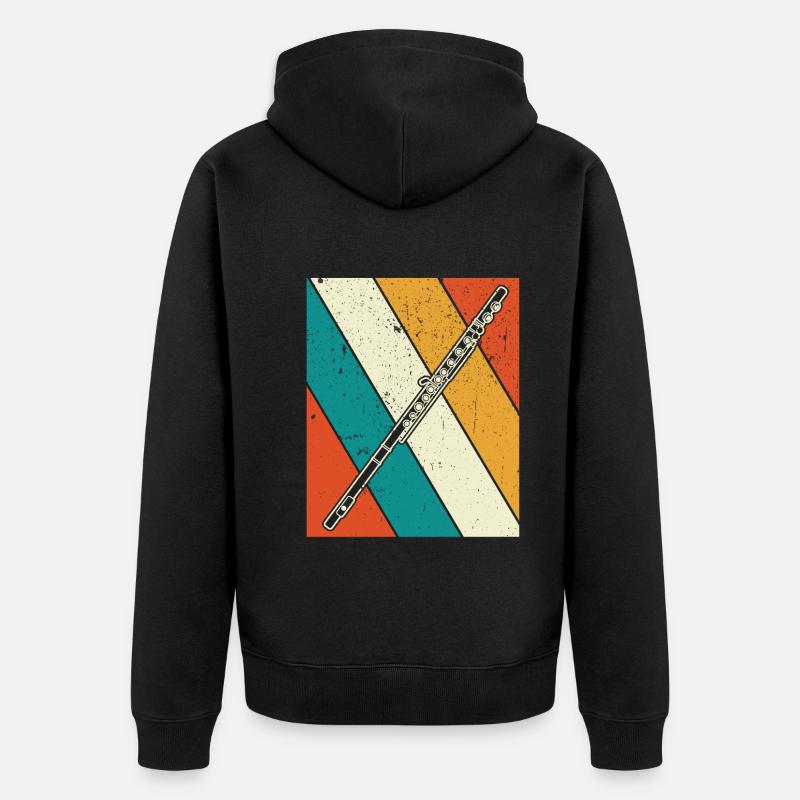 Querflöte Querflötenspieler Querflötist - Unisex Premium Bio Zip Hoodie - Schwarz
