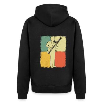 Bassoon Bassoon Bassoon Player Bassoonist - Unisex Premium Organic Zip Hoodie - black - Back - Nico (187cm)