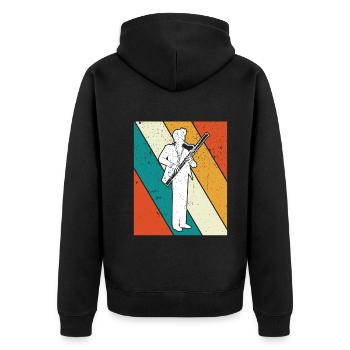 Bassoon Bassoon Bassoon Player Bassoonist - Unisex Premium Organic Zip Hoodie - black - Back - Nico (187cm)