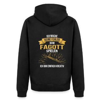Fagott Fagottspieler Fagottist - Unisex Premium Bio Zip Hoodie - Schwarz - Hinten - Nico (187cm)
