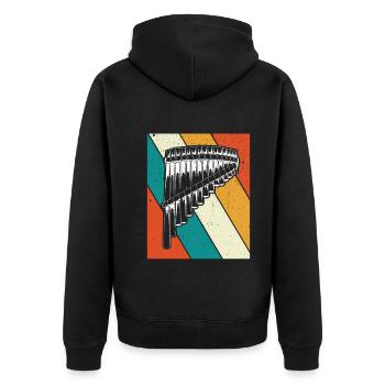 Panflute Panflute player Panflutist - Unisex Premium Organic Zip Hoodie - black - Back - Nico (187cm)