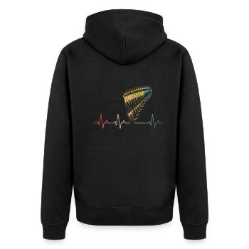 Panflute Panflute player Panflutist - Unisex Premium Organic Zip Hoodie - black - Back - Nico (187cm)