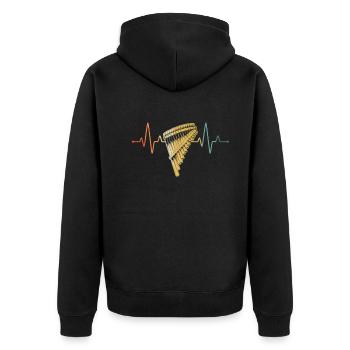 Panflute Panflute player Panflutist - Unisex Premium Organic Zip Hoodie - black - Back - Nico (187cm)