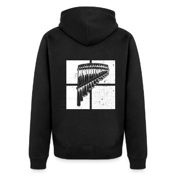 Panflute Panflute player Panflutist - Unisex Premium Organic Zip Hoodie - black - Back - Nico (187cm)